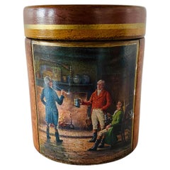 Vintage Comoy's of London Leather-Clad Ceramic Tobacco Humidor Made in Italy