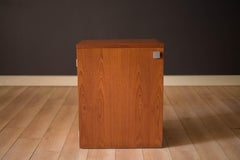 Vintage Compact Danish Teak Expandable Bar Cabinet by Dyrlund