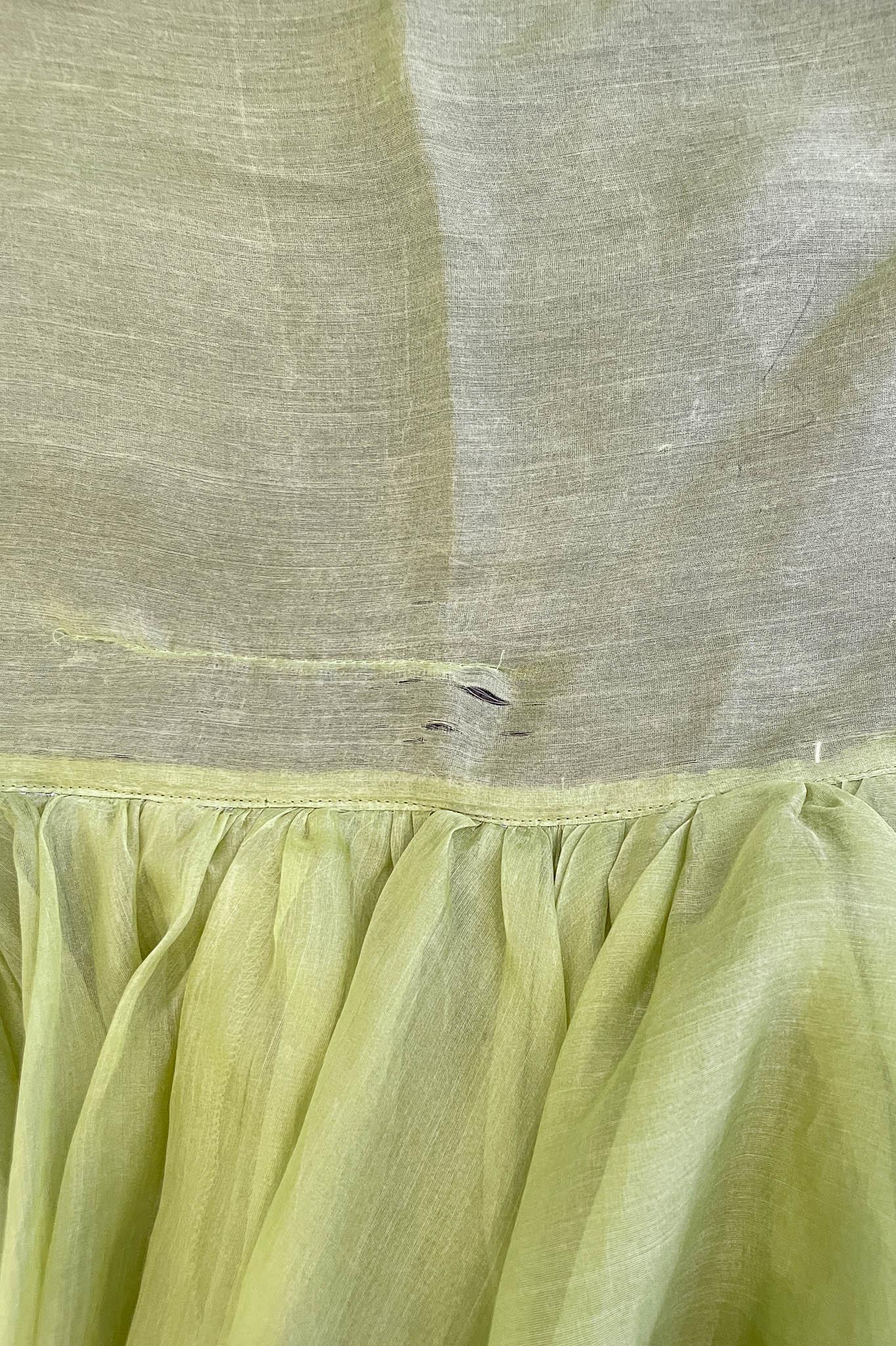 Vintage Complice Green Pouf Tie Skirt 1991 In Excellent Condition In Los Angeles, CA