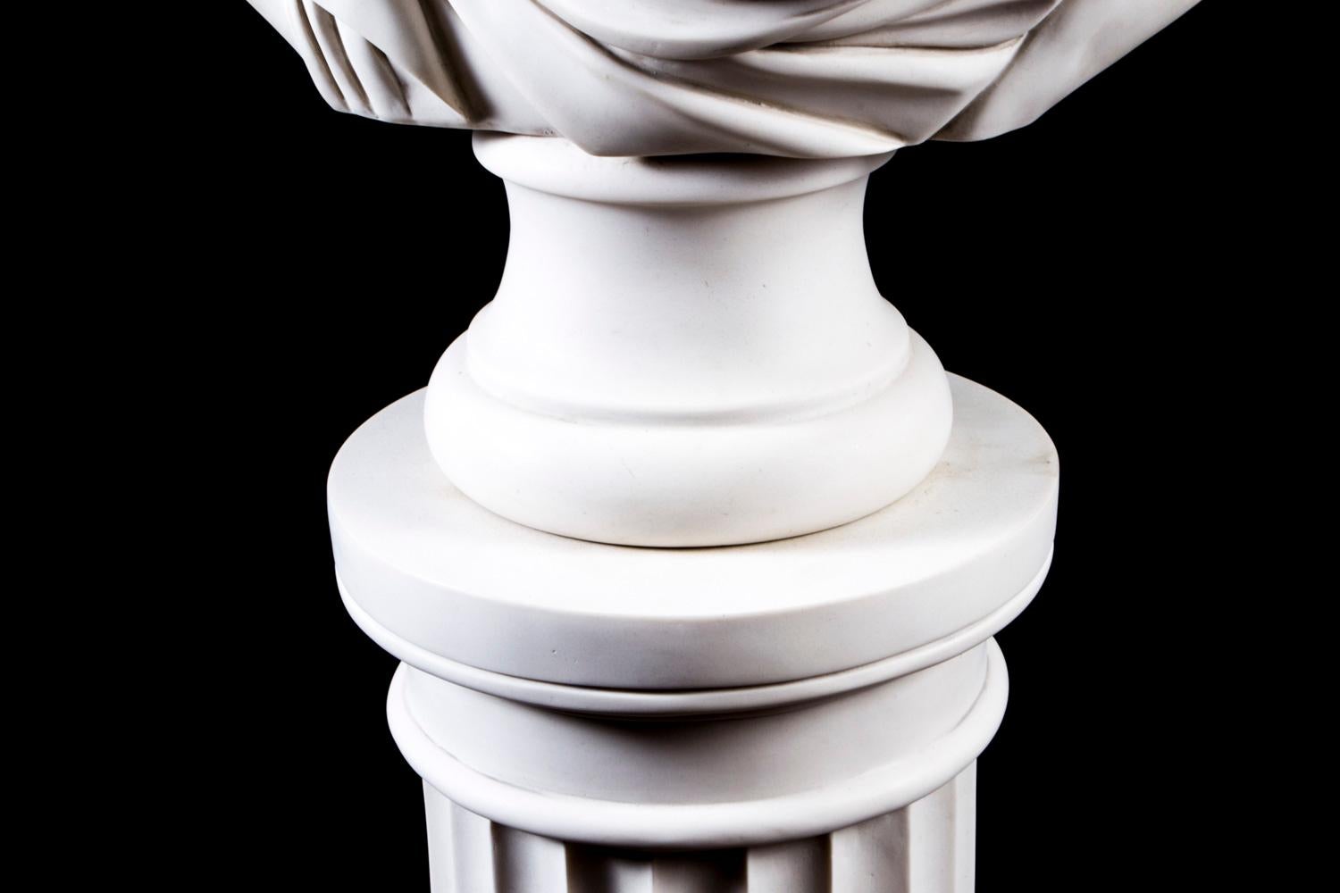 Vintage Composite Marble Bust Lucius Junius Brutus on Pedestal 20th C 2