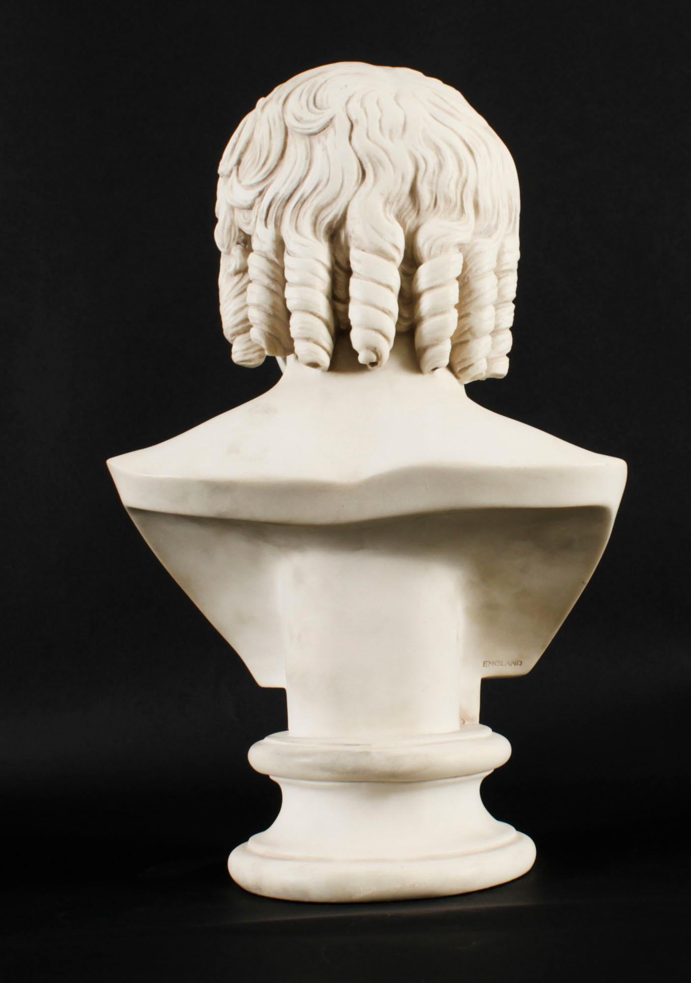 Vintage Composite Marble Bust of Antinous Farnese 20th Century 4