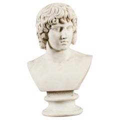 Vintage Composite Marble Bust of Antinous Farnese 20th Century