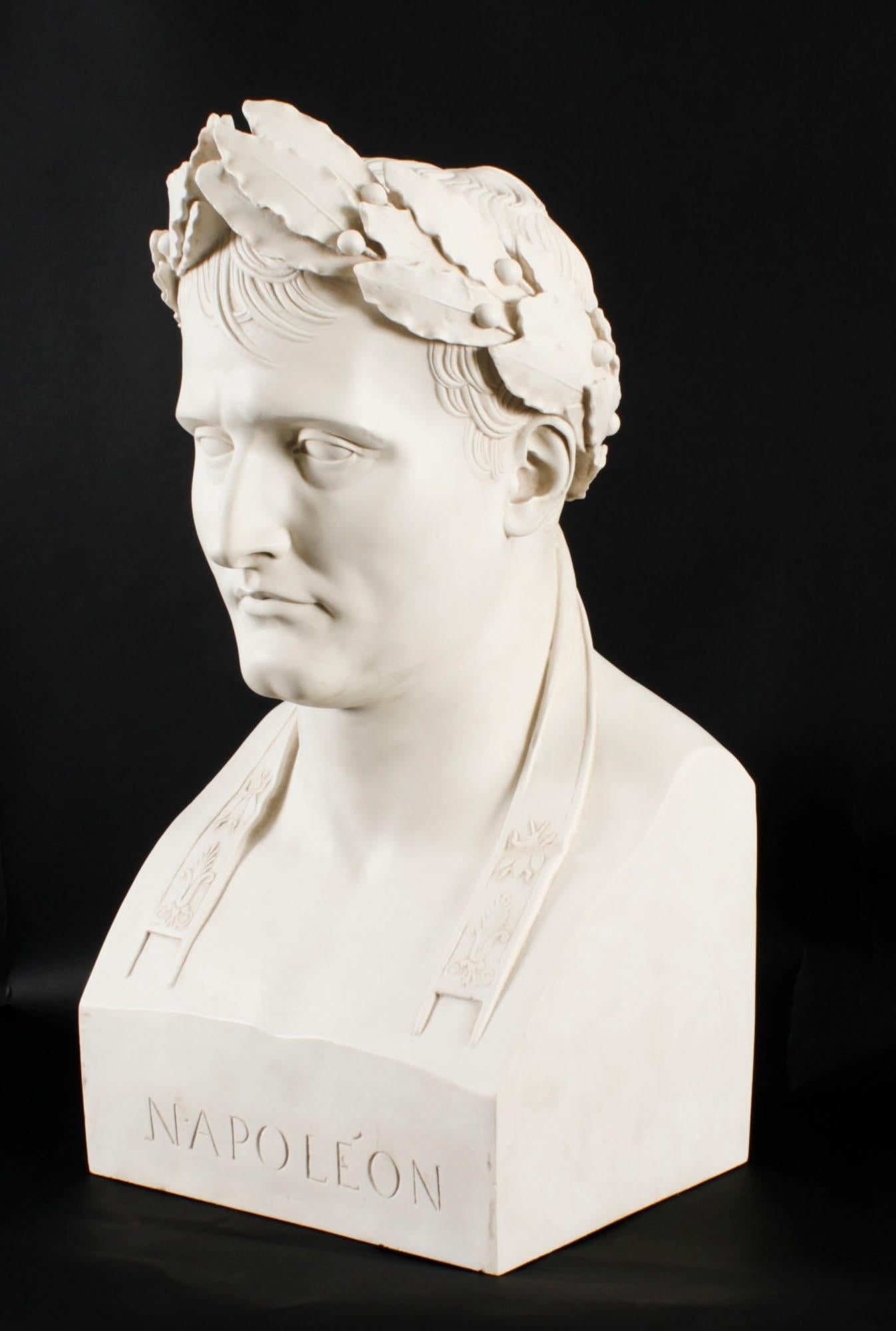Vintage Composite Marble Bust of Napoleon Bonaparte as Caesar 20th Century For Sale 2