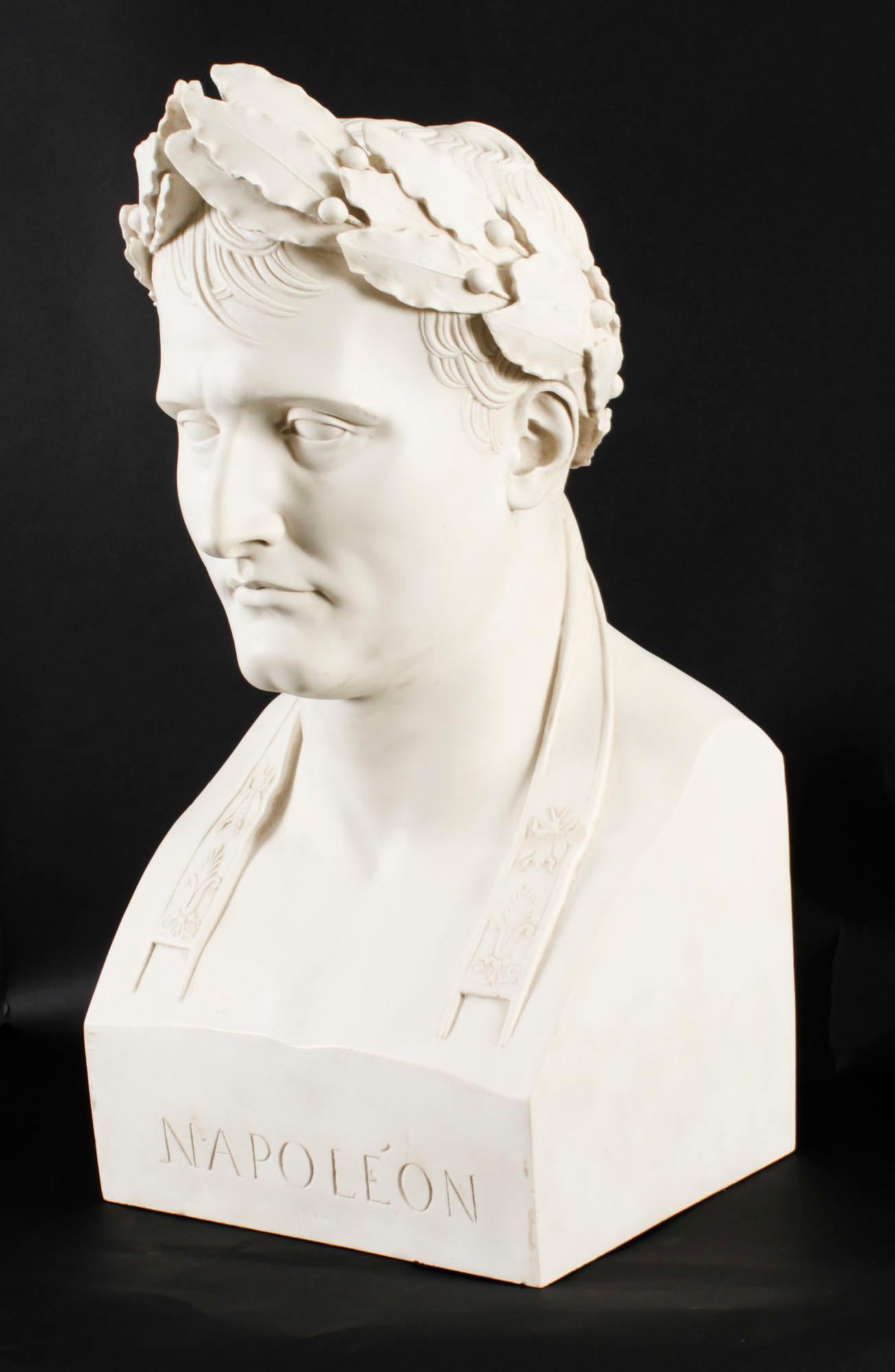 Vintage Composite Marble Bust of Napoleon Bonaparte as Caesar 20th Century For Sale 3