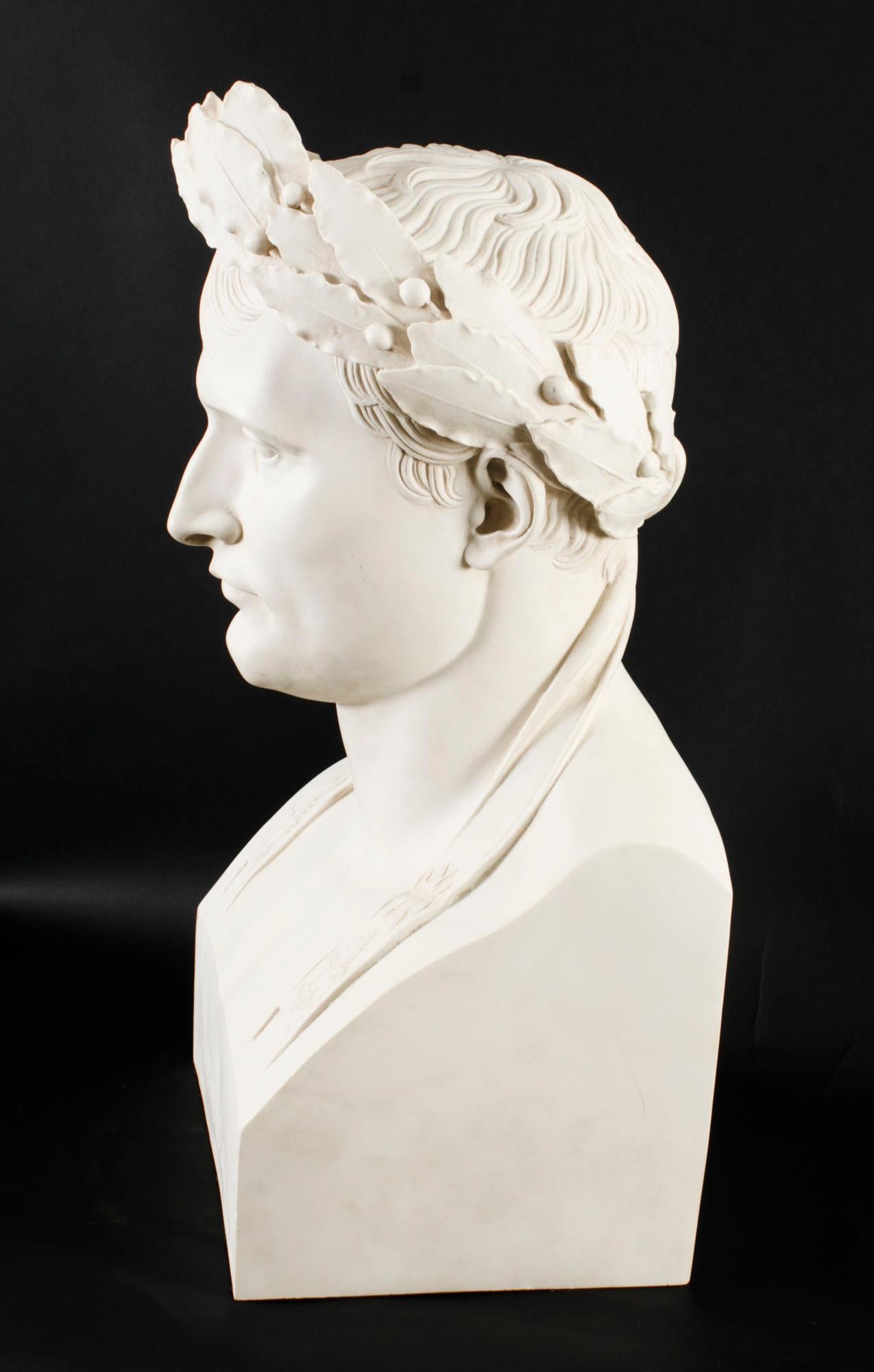 Vintage Composite Marble Bust of Napoleon Bonaparte as Caesar 20th Century For Sale 5