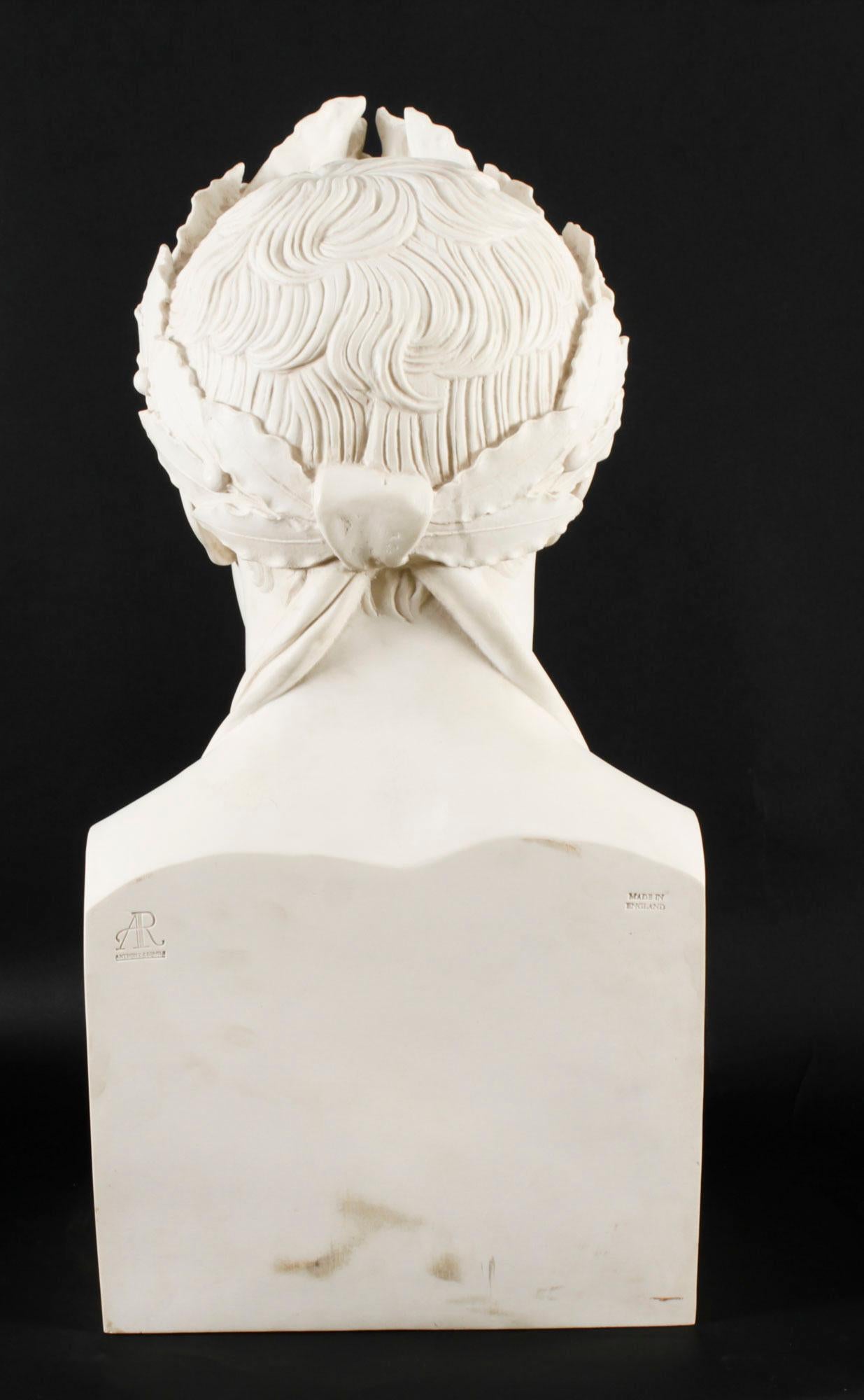 Vintage Composite Marble Bust of Napoleon Bonaparte as Caesar 20th Century For Sale 6