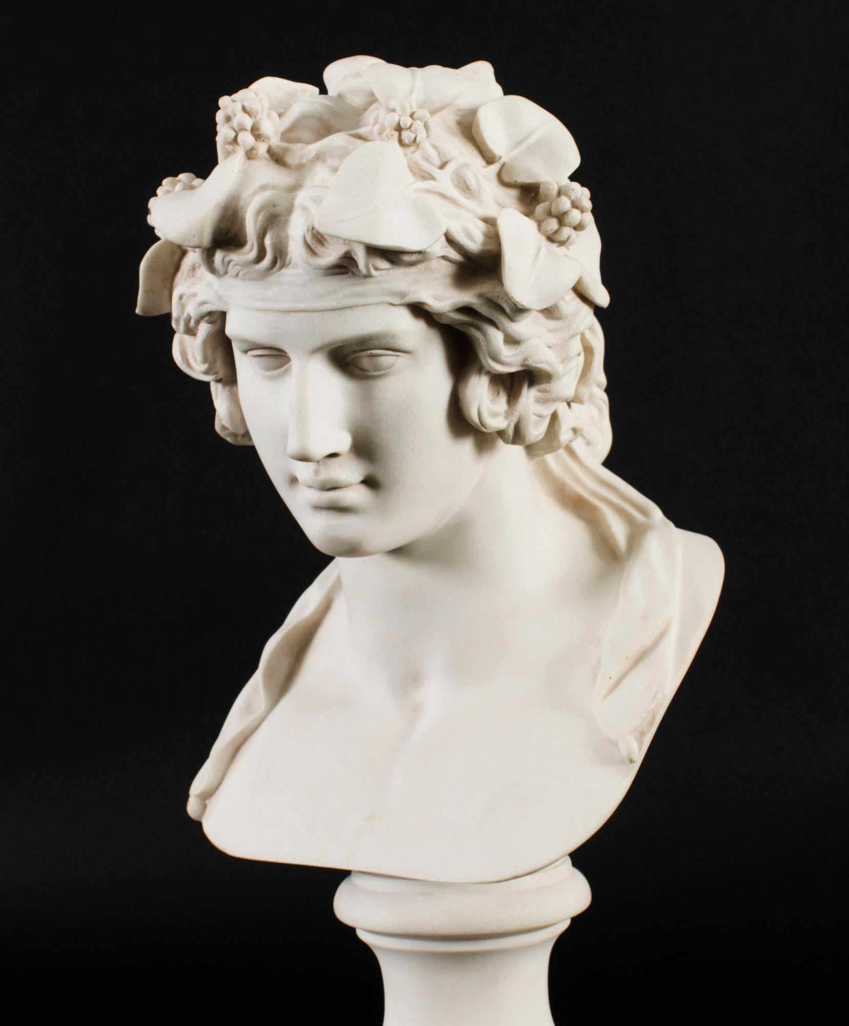 Vintage Composite Marble Bust of Roman God Bacchus 20th Century In Good Condition In London, GB