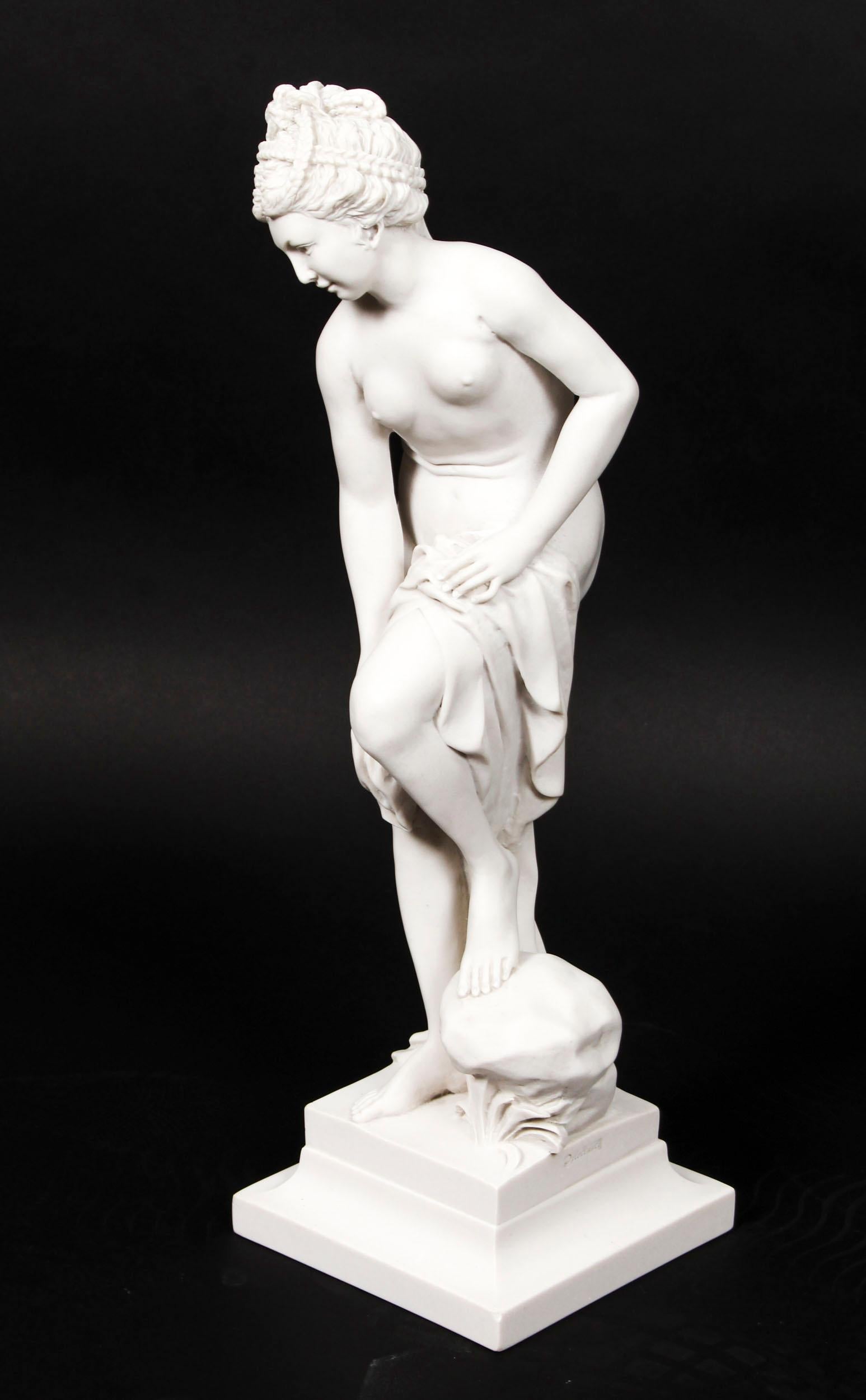 Late 20th Century Vintage Composite Marble Sculpture Classical Maiden Late 20th C For Sale