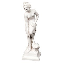 Vintage Composite Marble Sculpture Classical Maiden Late 20th C