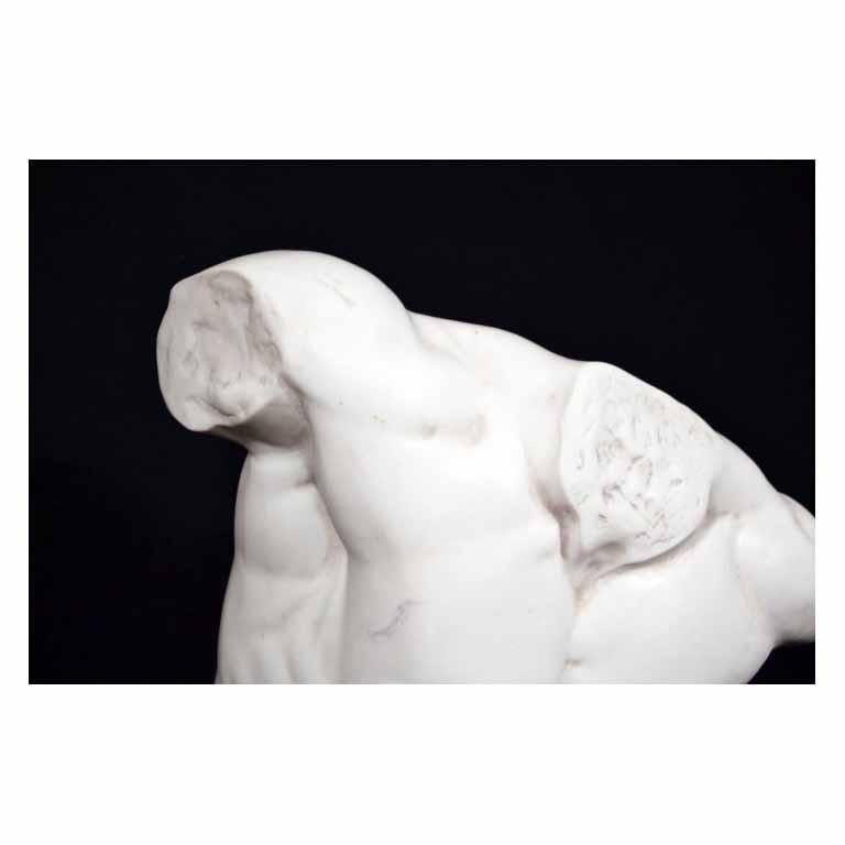This is a beautifully sculpted composite marble torso after the Gaddi torso.

The original is displayed in the Classical sculpture room of the Uffizi Gallery in Florence, and is a Hellenistic sculpture of the 2nd Century BC.

The attention to detail