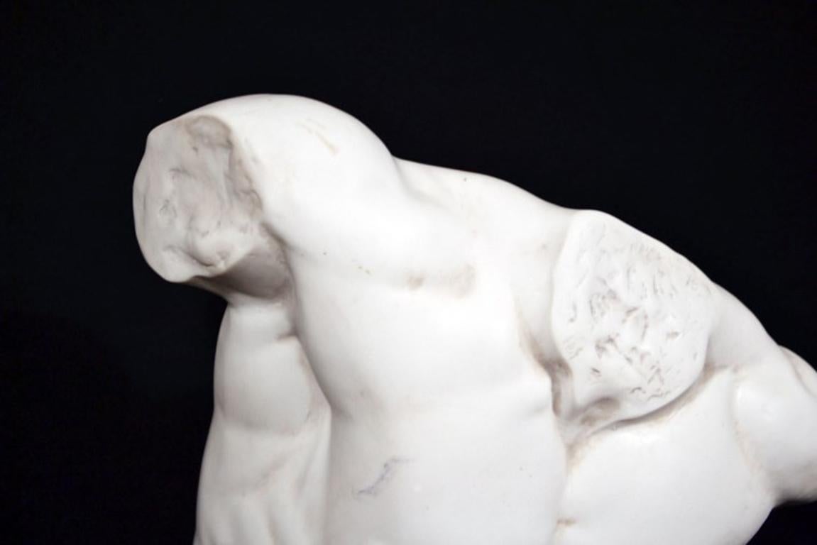 This is a beautifully sculpted composite marble torso after the Gaddi torso.

The original is displayed in the Classical sculpture room of the Uffizi Gallery in Florence, and is a Hellenistic sculpture of the 2nd Century BC.

The attention to