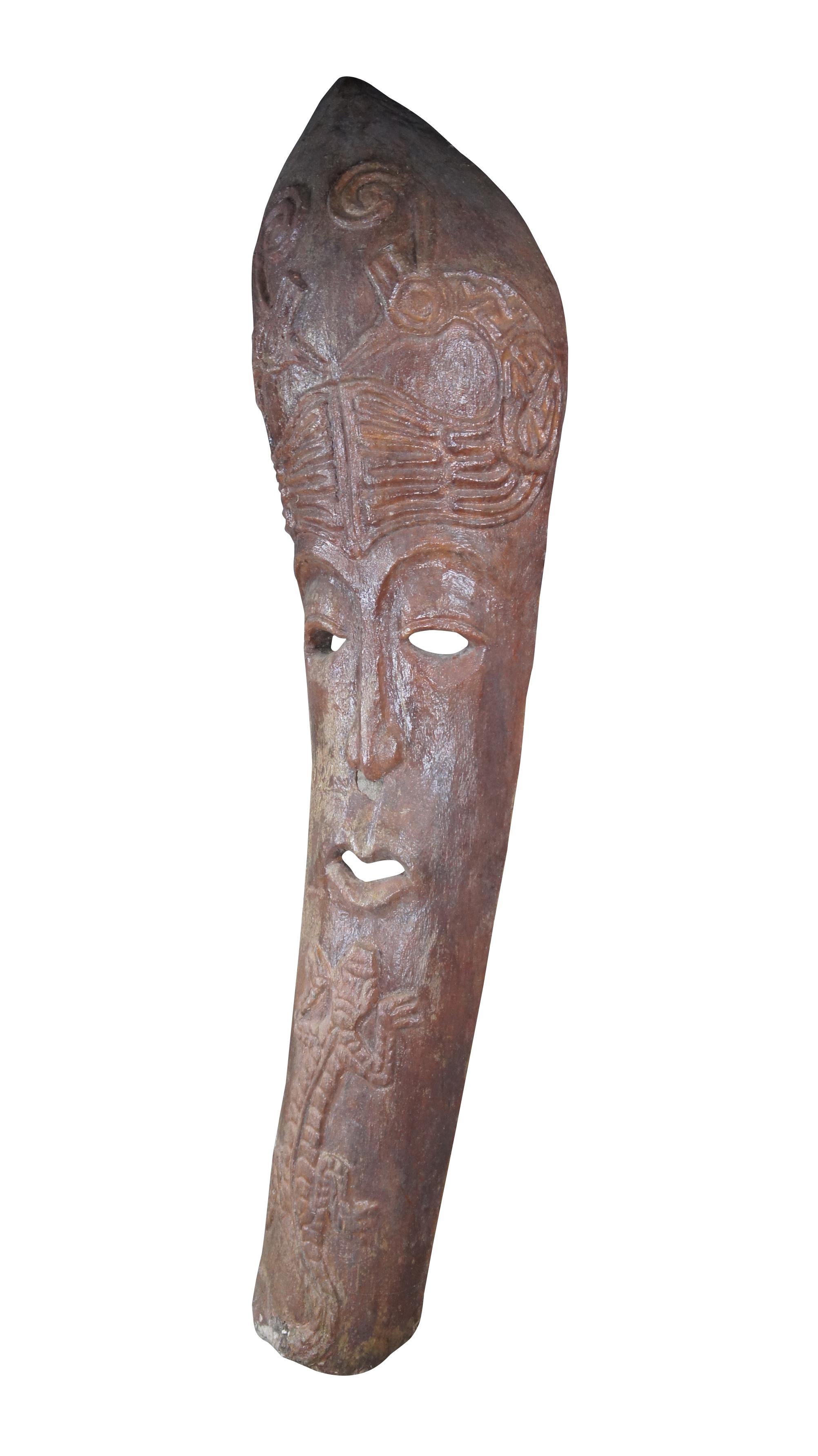 Masque tribal vintage composite Tiki Hut Totem Garden Statue Bali polynésienne 203 cm Bon état - En vente à Dayton, OH