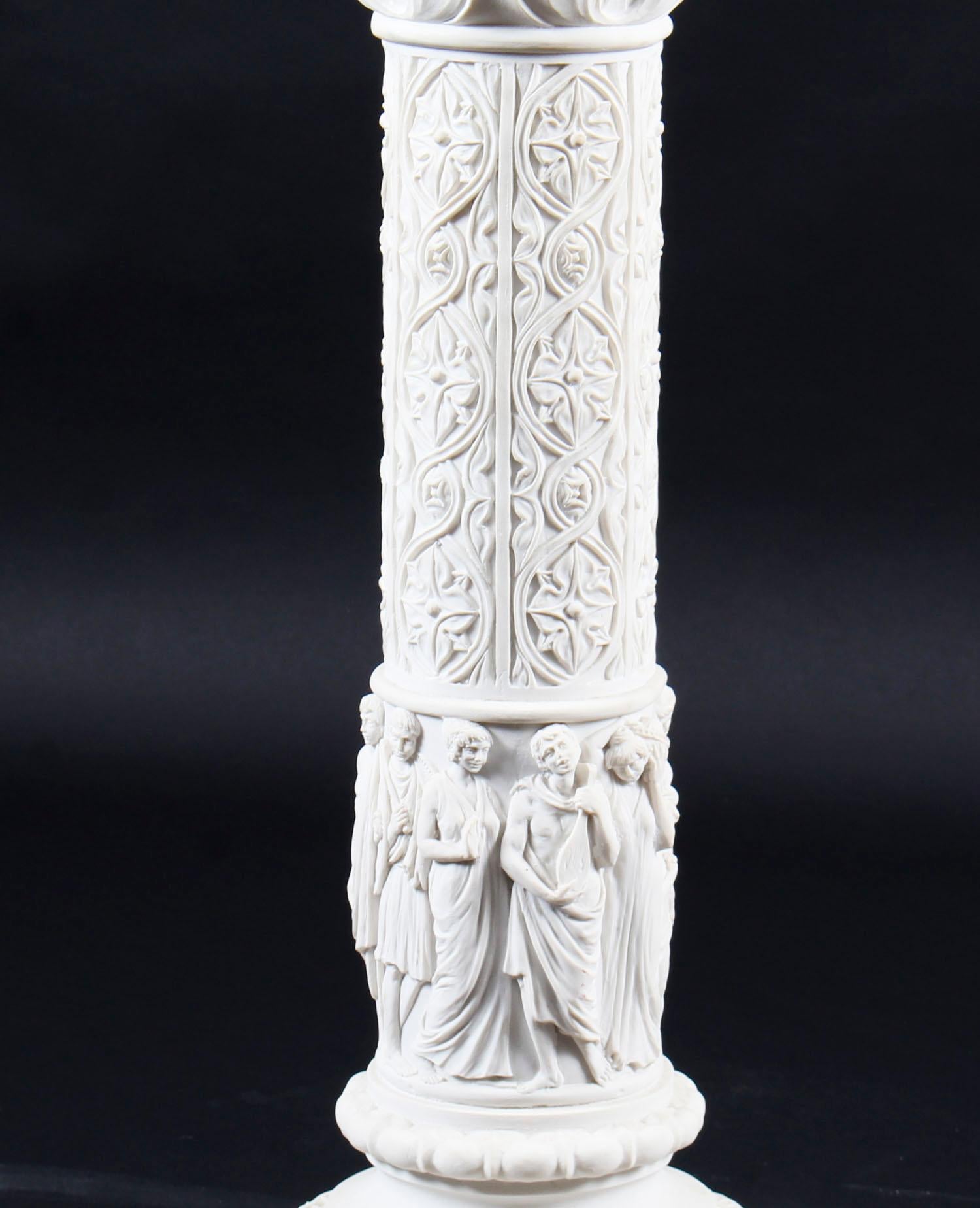 Vintage Composition Marble Bust of Apollo on a Pedestal, 20th Century For Sale 5