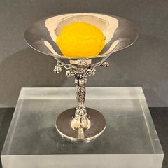 Vintage Compote Centerpiece with Grapes in Style of Georg Jensen
