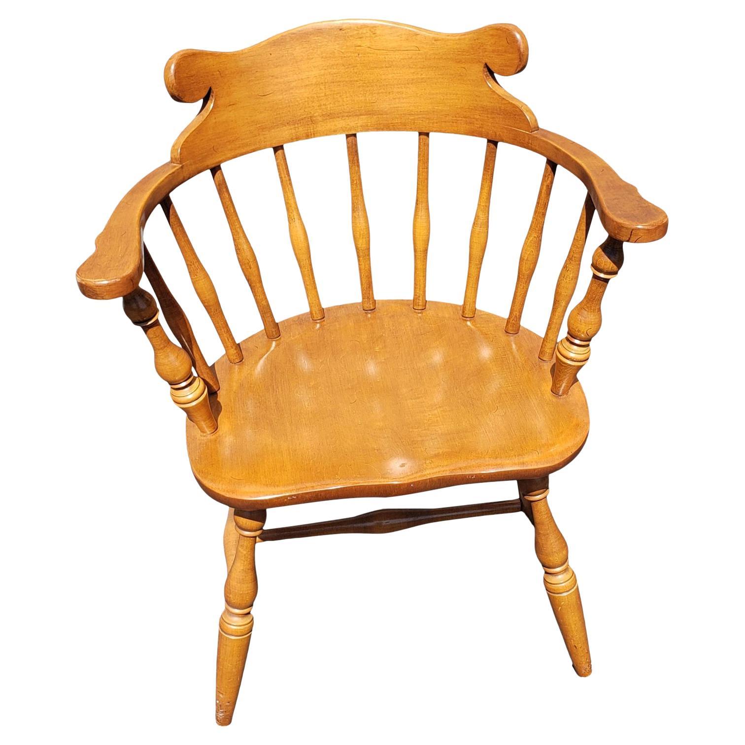 Vintage Conant Ball Low Back Bow Back Maple Windsor Spindle Chair For Sale