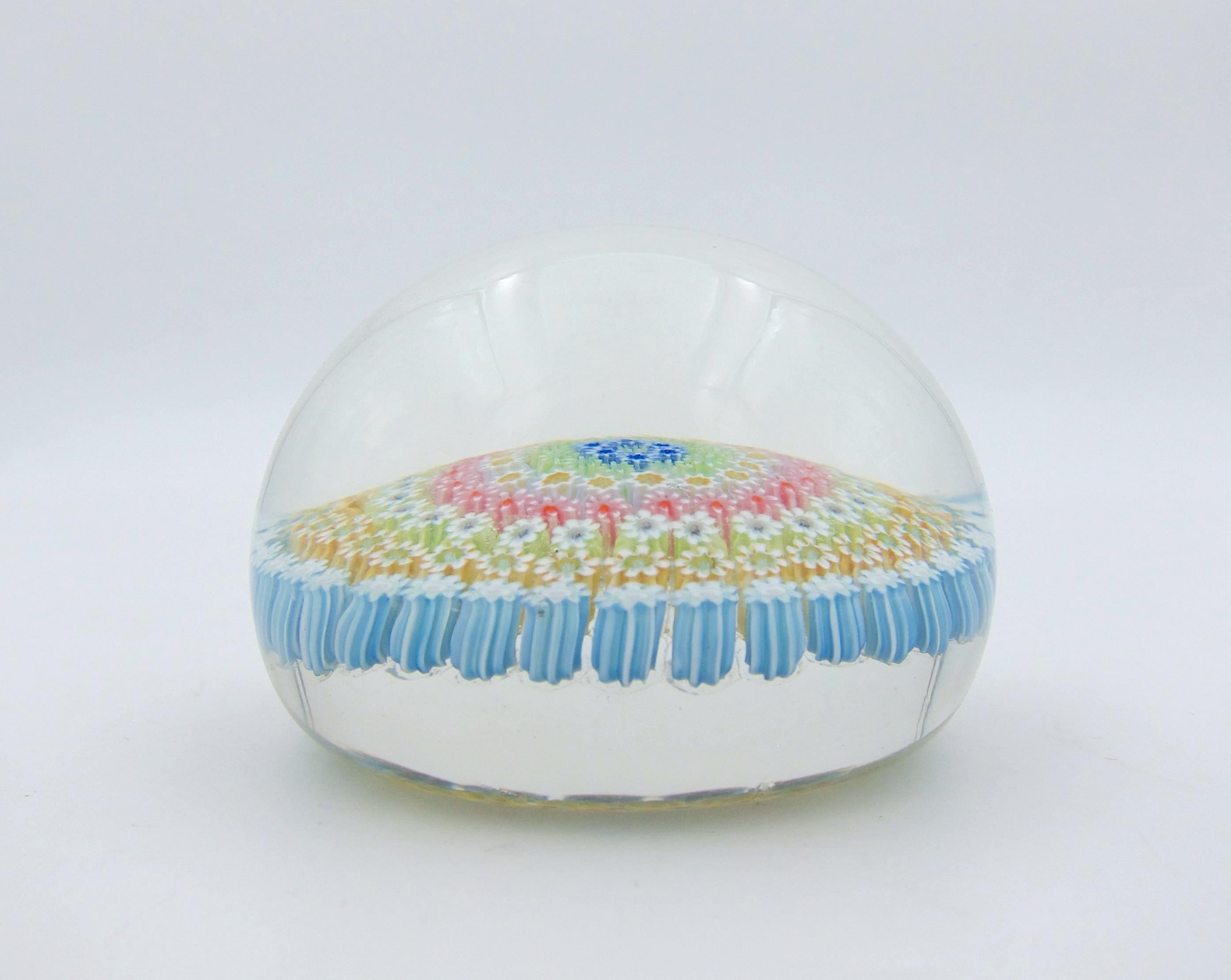 Scottish Vintage Concentric Millefiori Perthshire Paperweight with P Cane