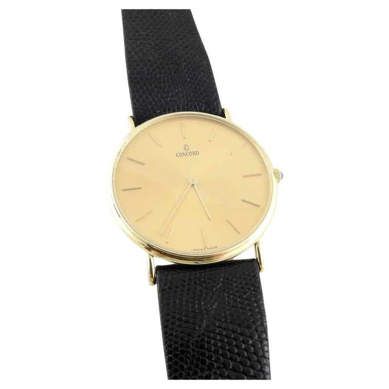 14 Karat Yellow Gold Concord 7-Row Panther Link Watch 88.0 Grams For ...