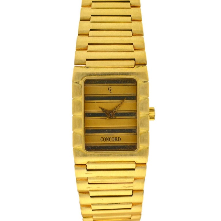 Vintage Concord Dameuri Watch 18 Karat Yellow Gold Ladies Quartz For