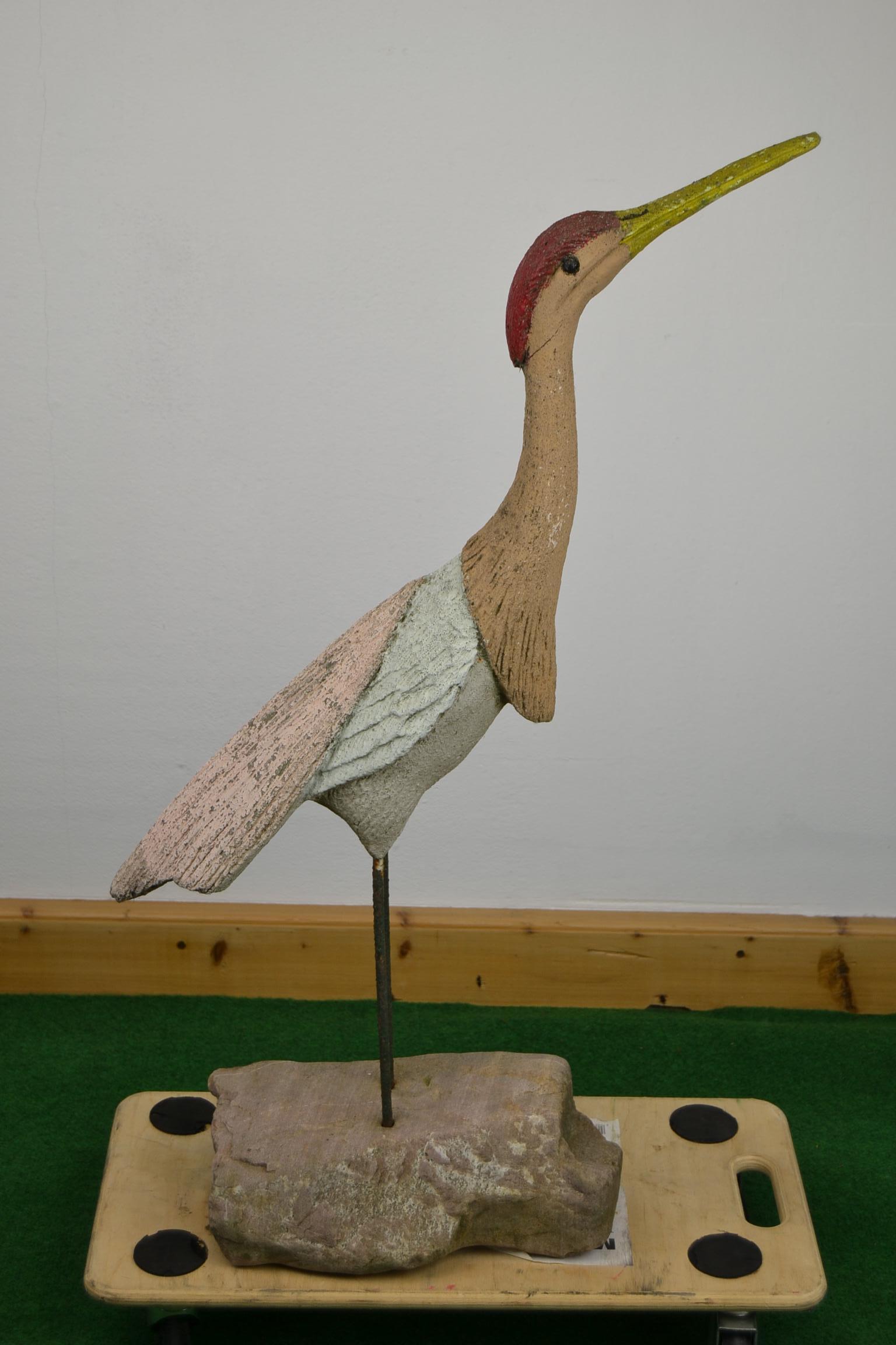 Vintage Concrete Bird Sculptures, 4 pieces of Garden Birds, France For