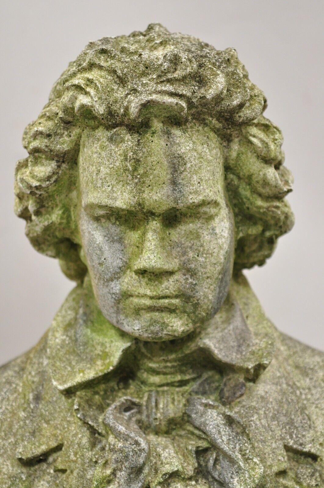 American Classical Vintage Concrete Cement Stone Beethoven Sculpture Classical Style