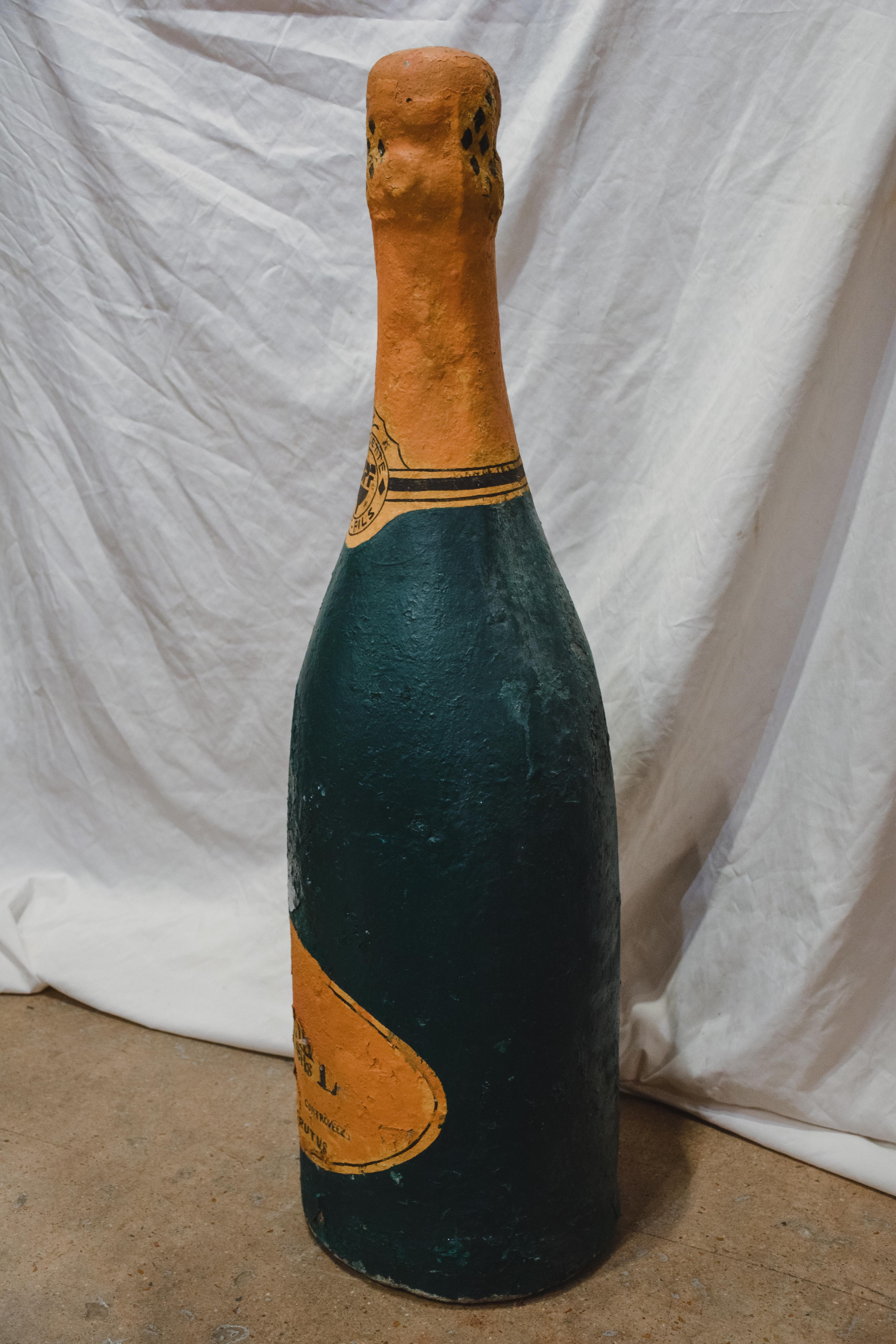 20th Century Vintage Concrete Champagne Bottle For Sale
