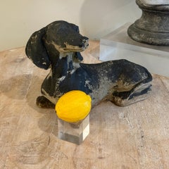 Vintage Concrete Dachshund Dog Sculpture Statue Garden Ornament