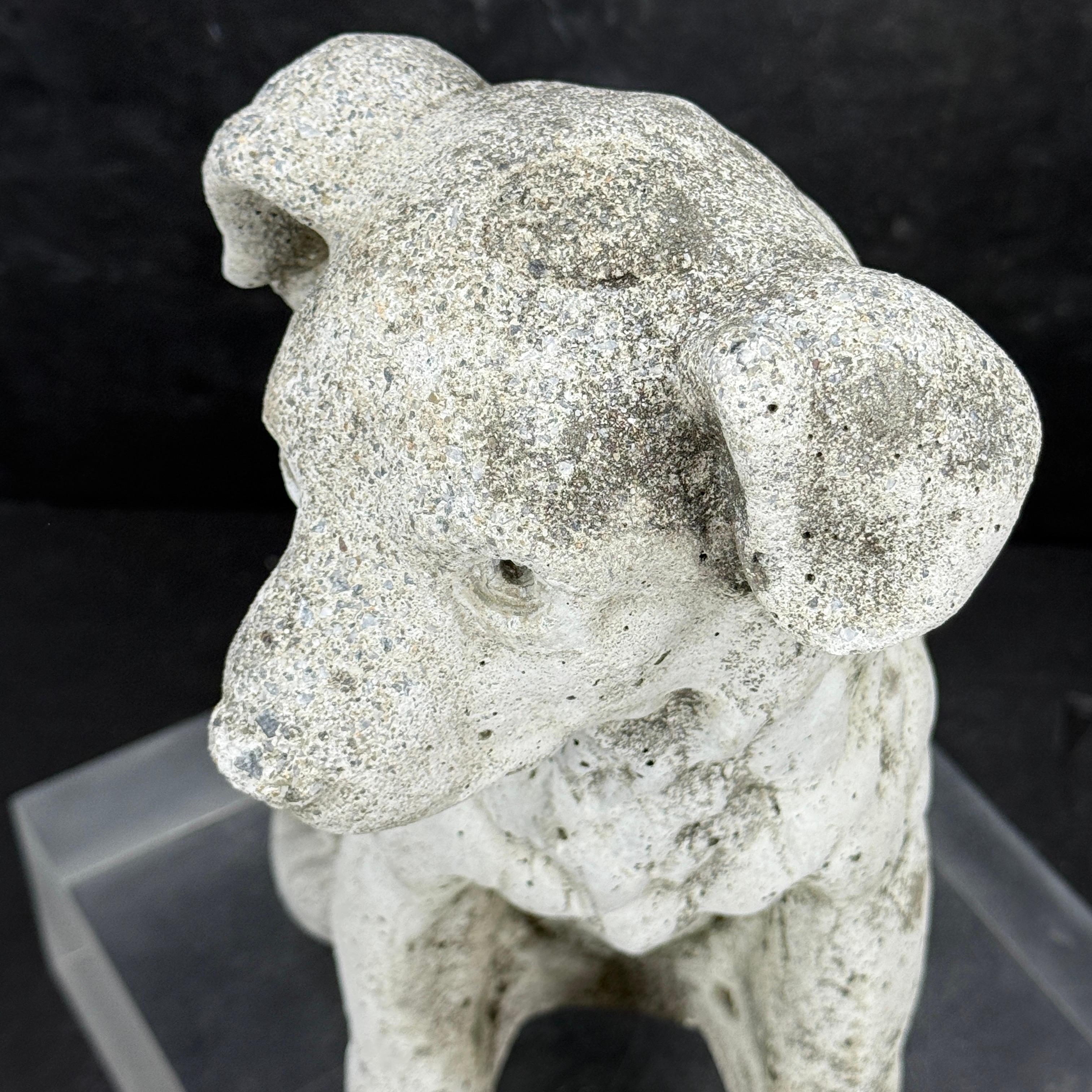 Vintage Concrete Dog Sculpture Statue Garden Ornament 7