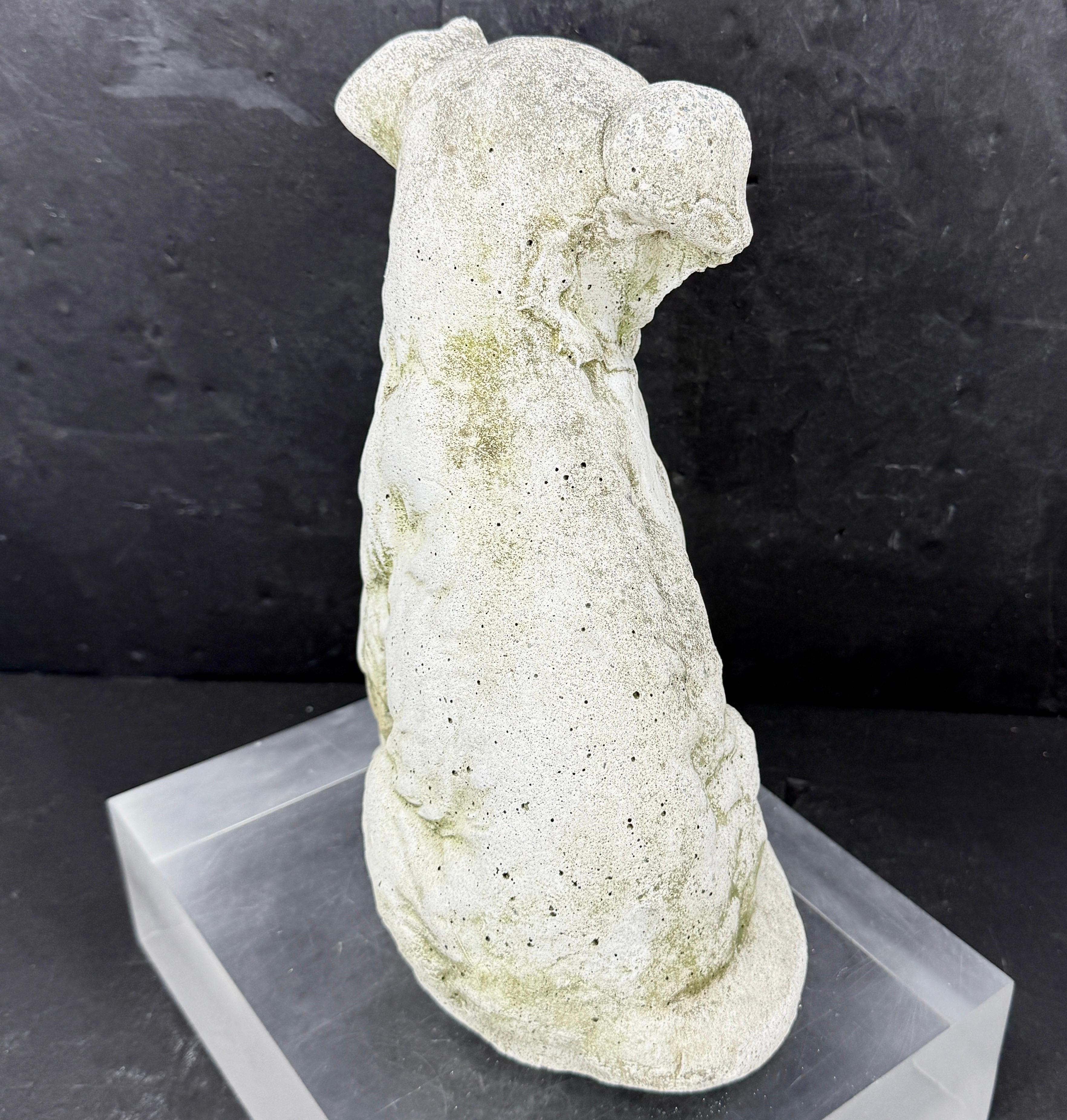 American Classical Vintage Concrete Dog Sculpture Statue Garden Ornament