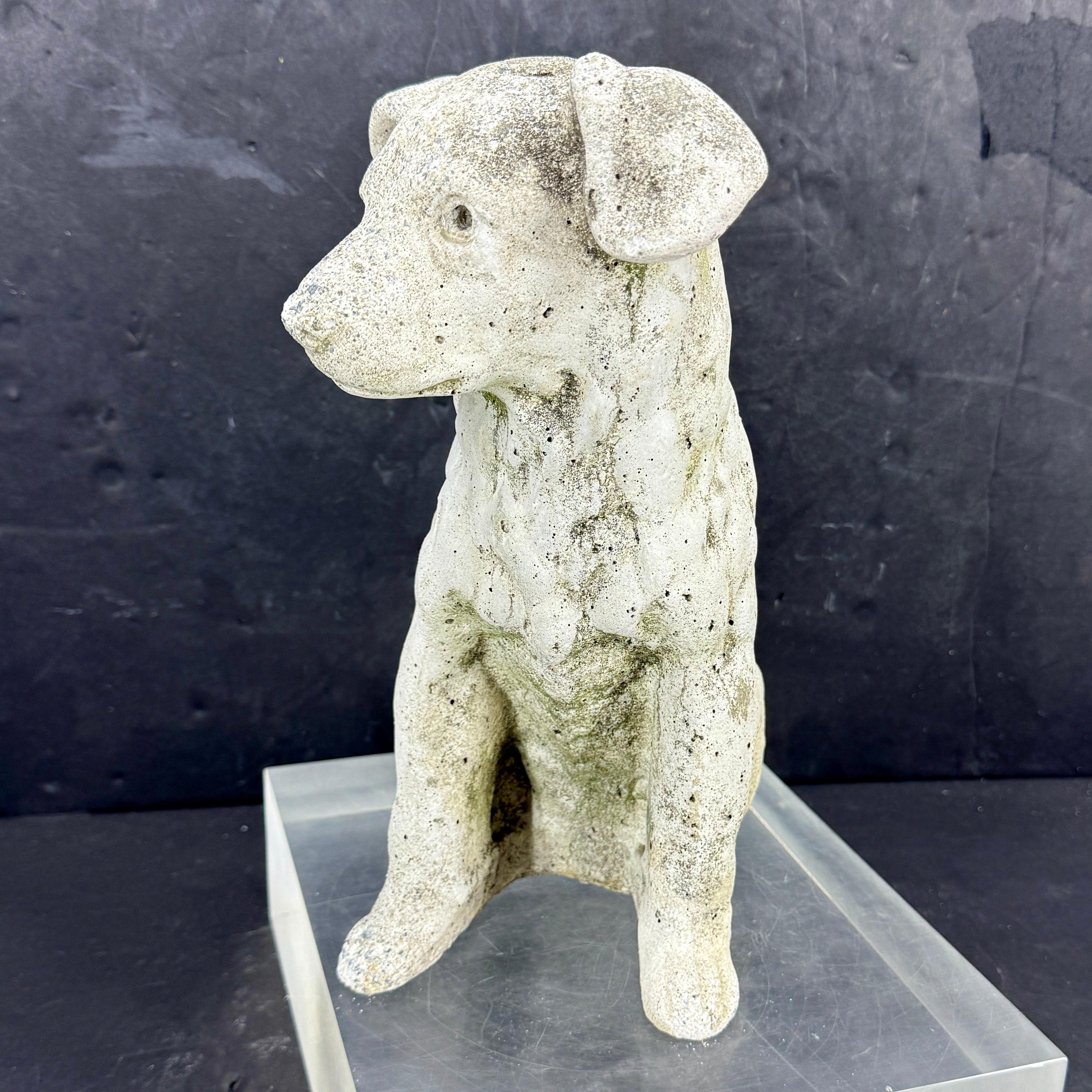 Vintage Concrete Dog Sculpture Statue Garden Ornament 2