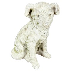 Vintage Concrete Dog Sculpture Statue Garden Ornament