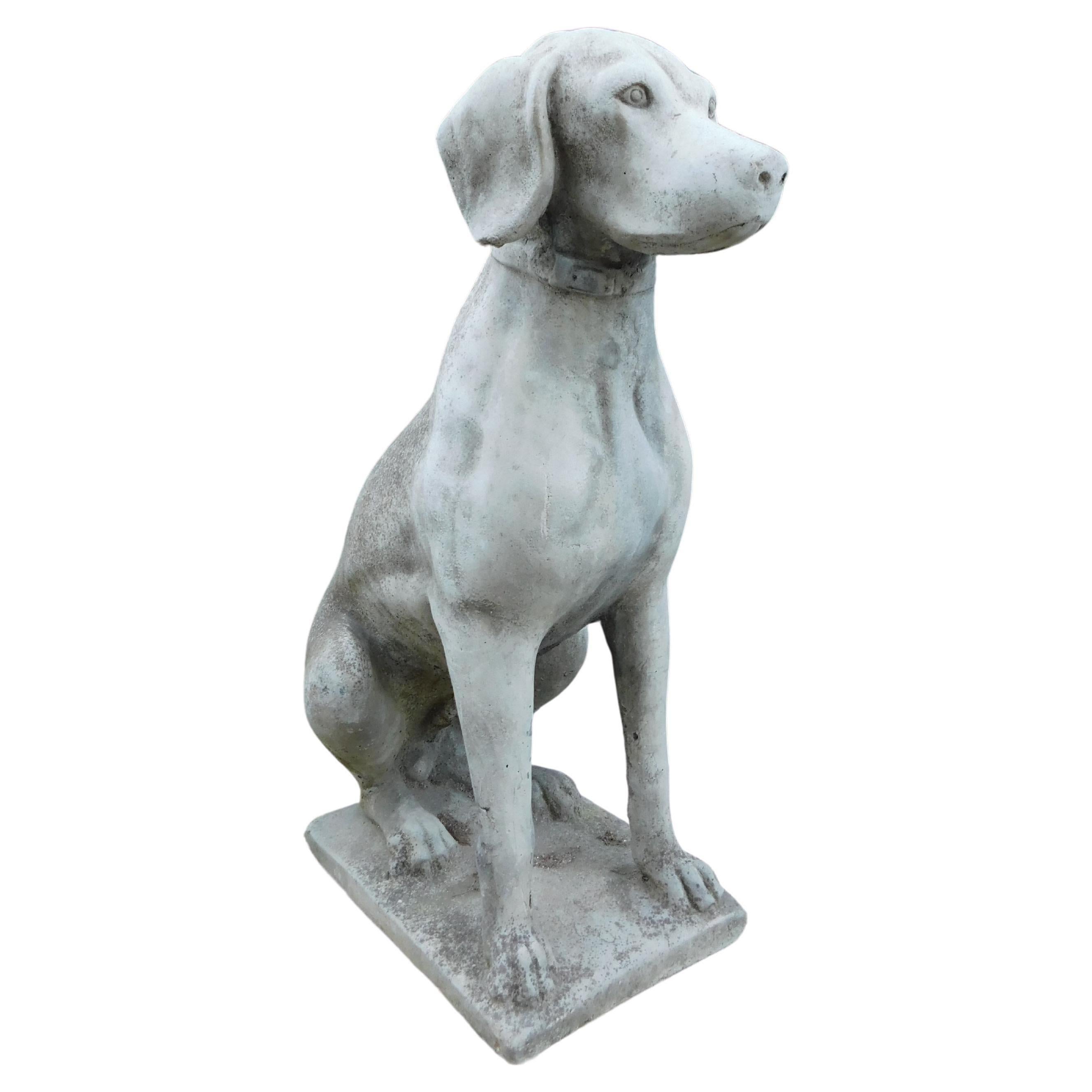 Vintage concrete dog statue, Italy For Sale