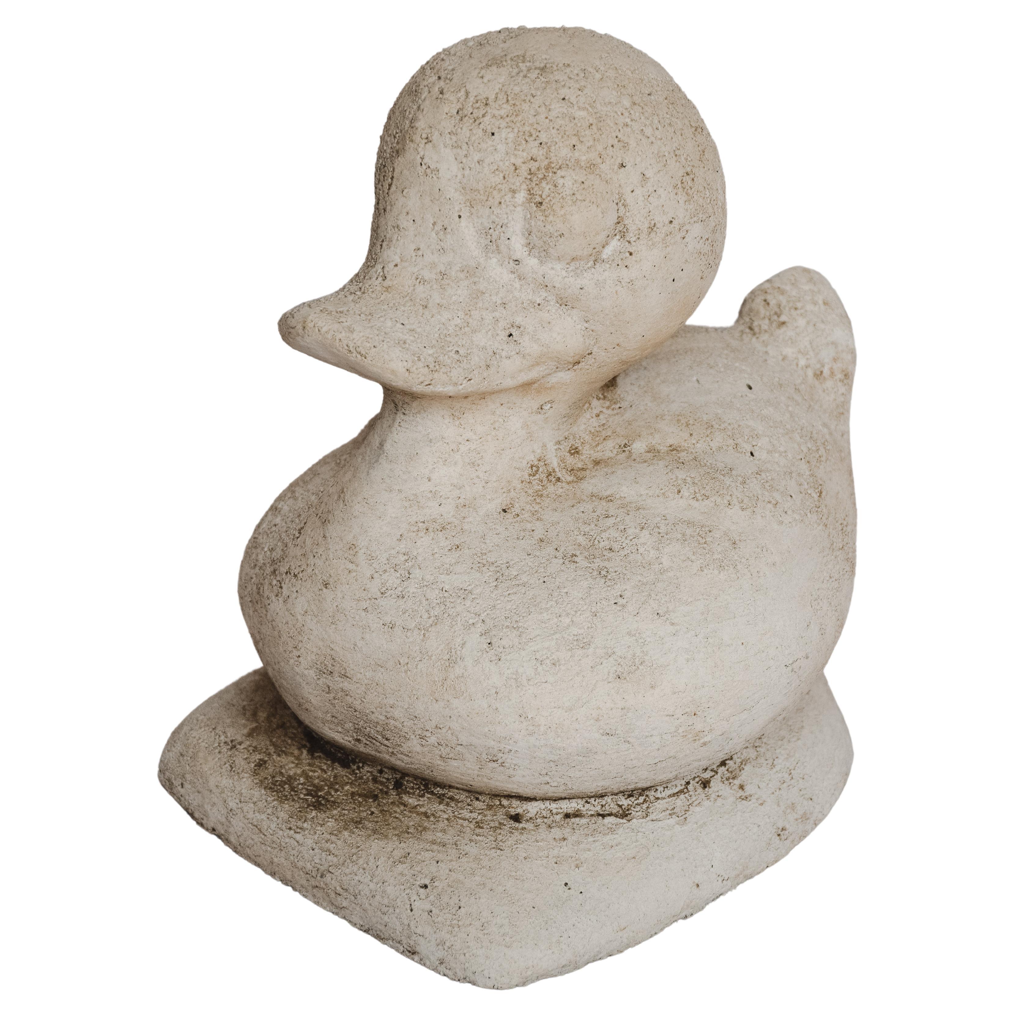 Vintage Concrete Duck Figure For Sale