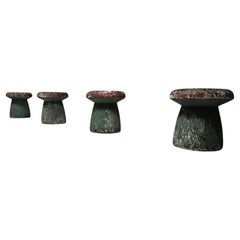 Vintage concrete garden mushroom stools, France, 1960s
