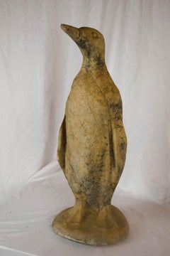 Vintage Concrete Garden Penguin Statue