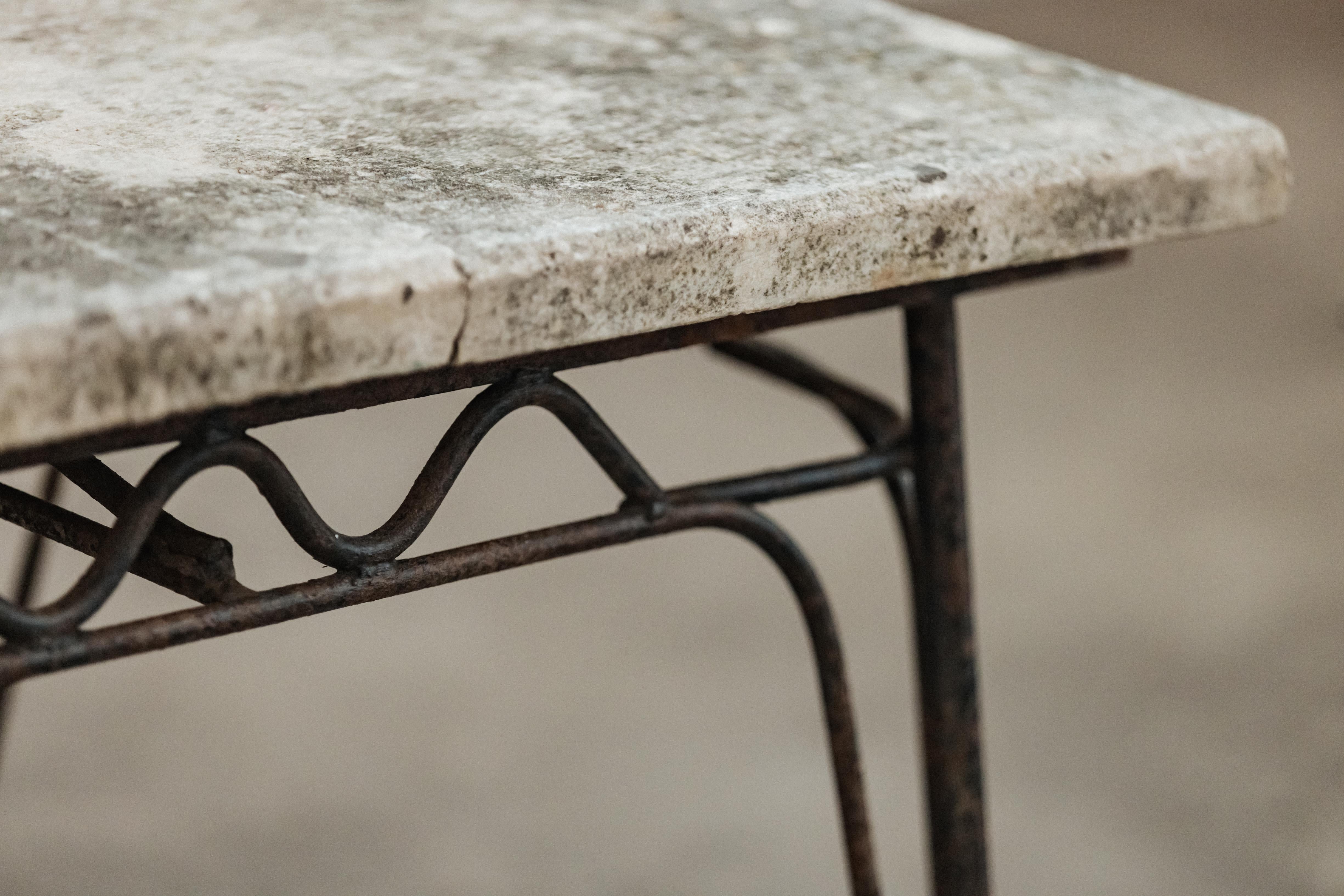 Mid-20th Century Vintage Concrete Garden Table From France, Circa 1940 For Sale