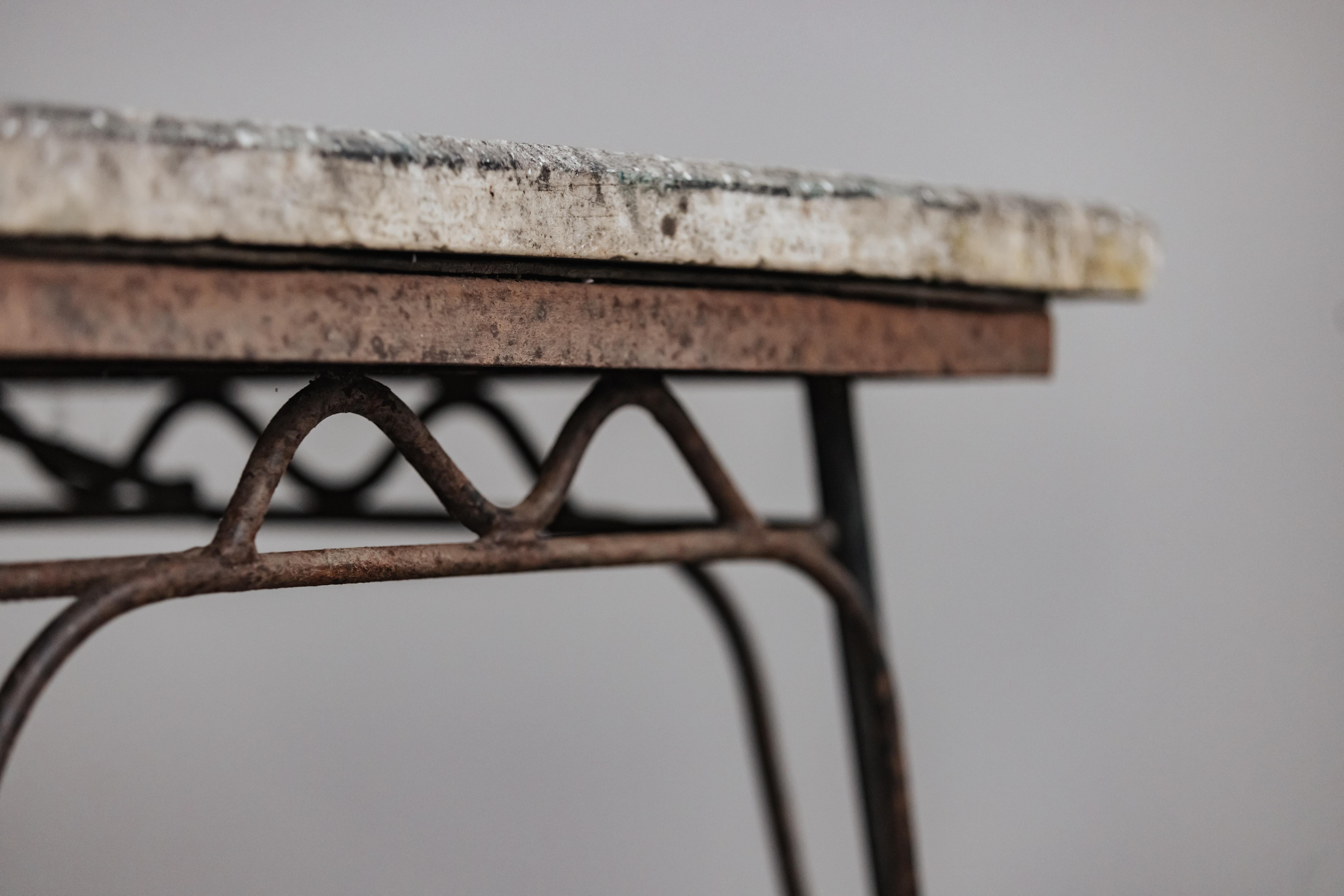 Vintage Concrete Garden Table From France, Circa 1940 For Sale 1
