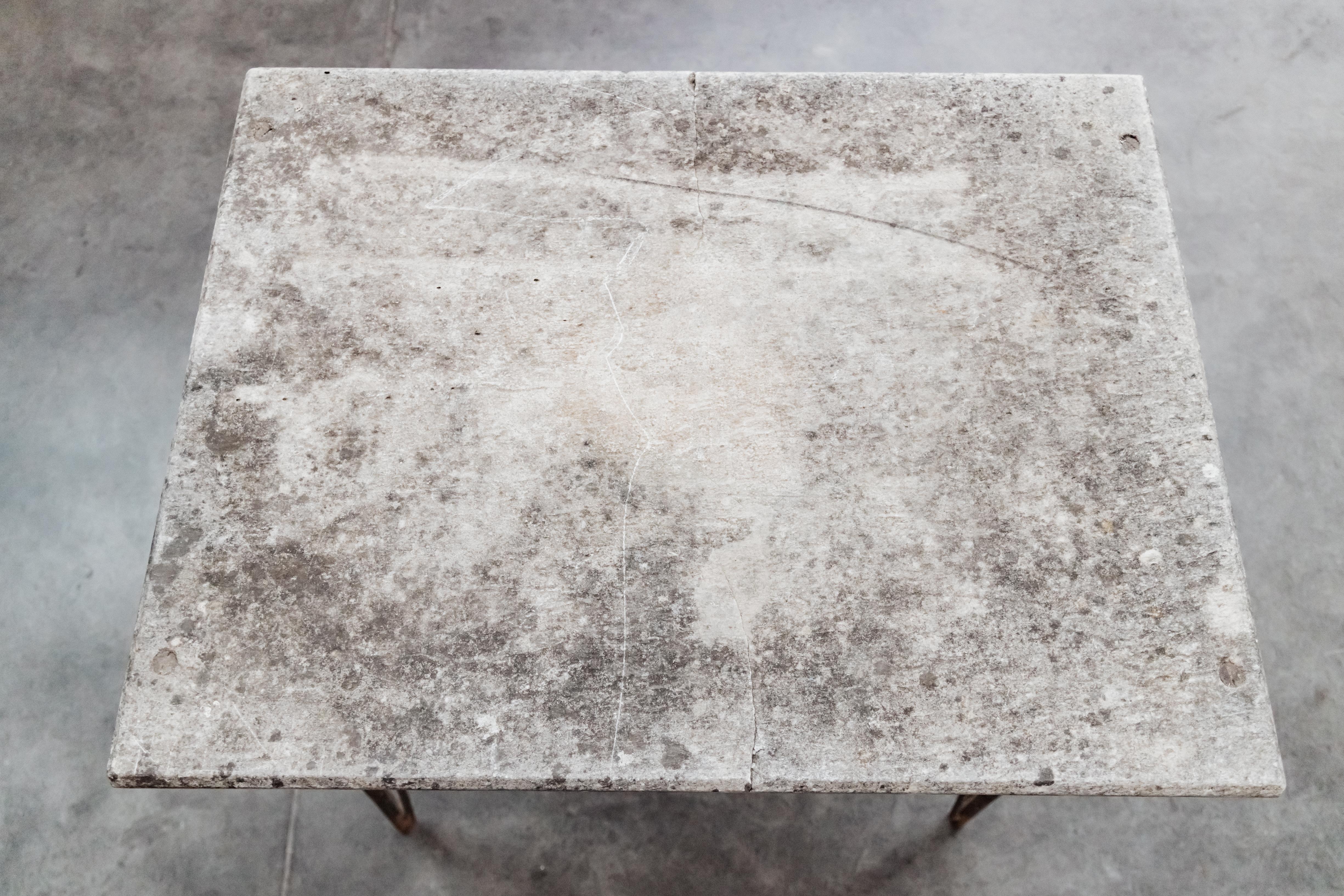 Vintage Concrete Garden Table From France, Circa 1940 For Sale 4