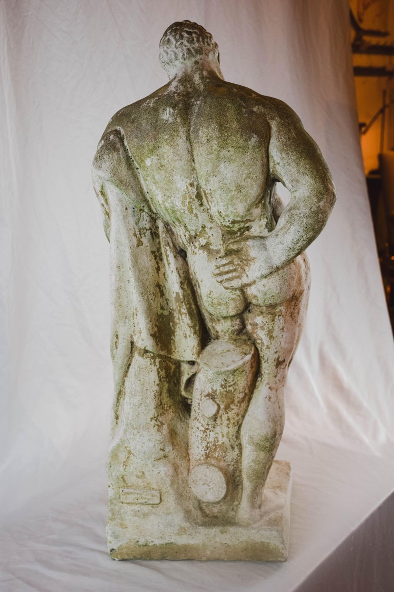 Vintage Concrete Male Garden Statue For Sale at 1stDibs