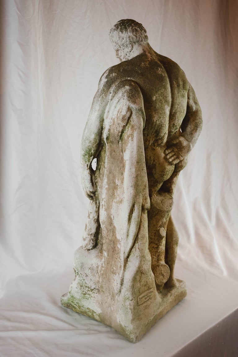 Vintage Concrete Male Garden Statue For Sale at 1stDibs