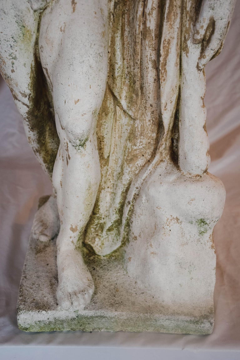 Vintage Concrete Male Garden Statue For Sale at 1stDibs