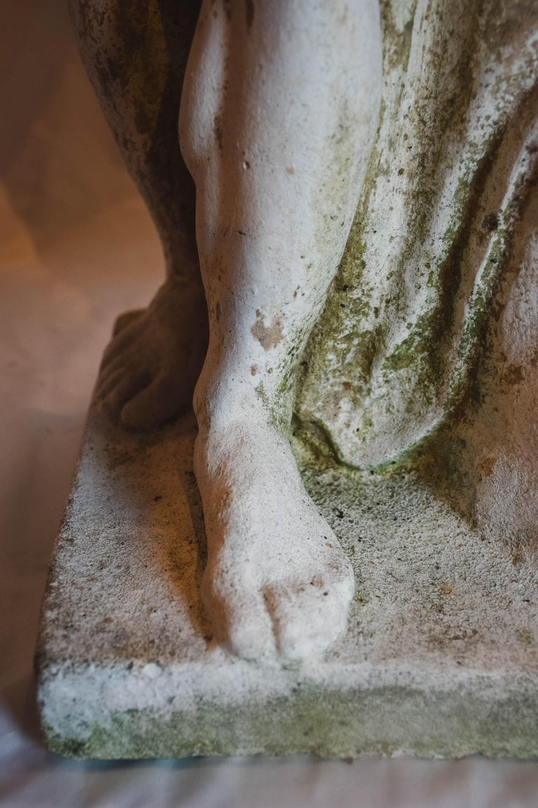 Vintage Concrete Male Garden Statue For Sale at 1stDibs