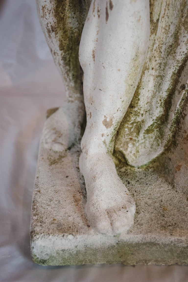 Vintage Concrete Male Garden Statue For Sale at 1stDibs