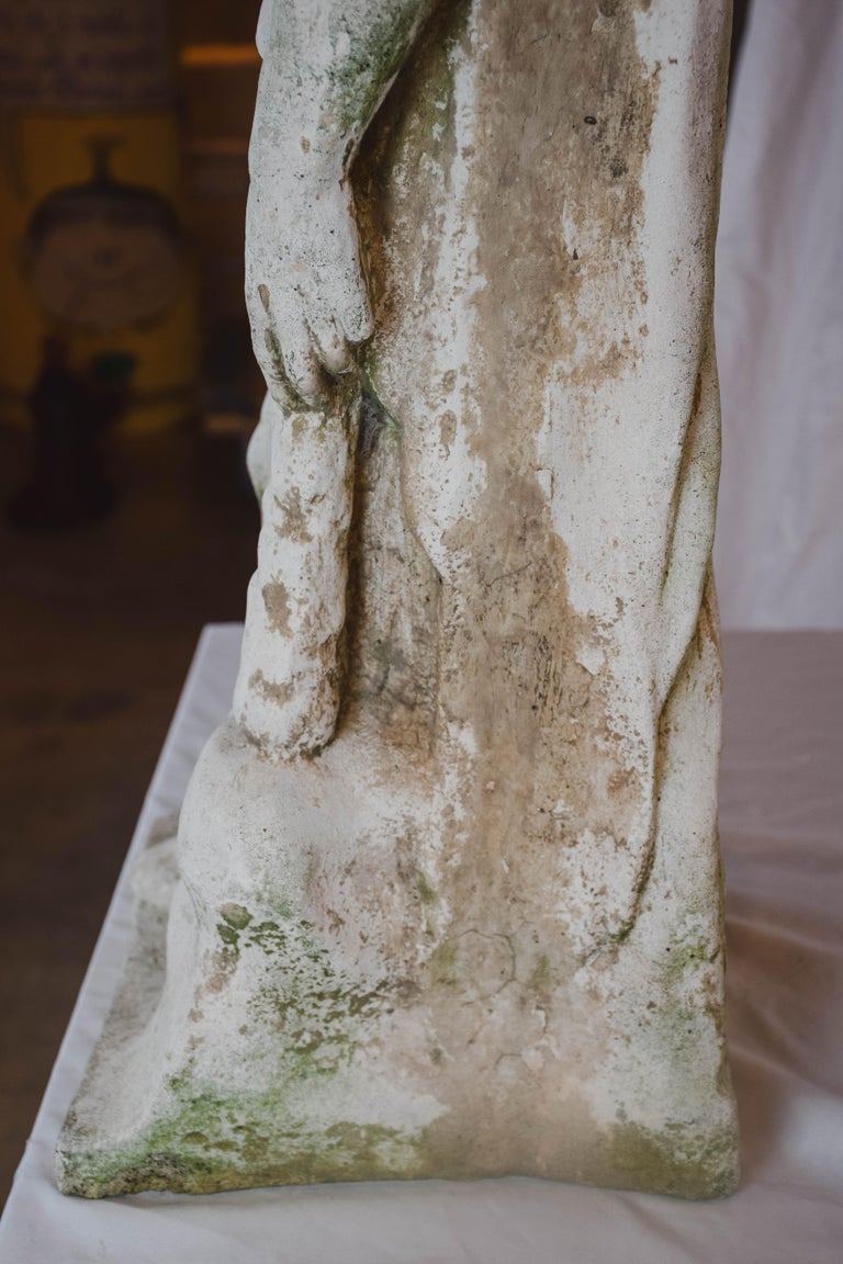 Vintage Concrete Male Garden Statue For Sale at 1stDibs