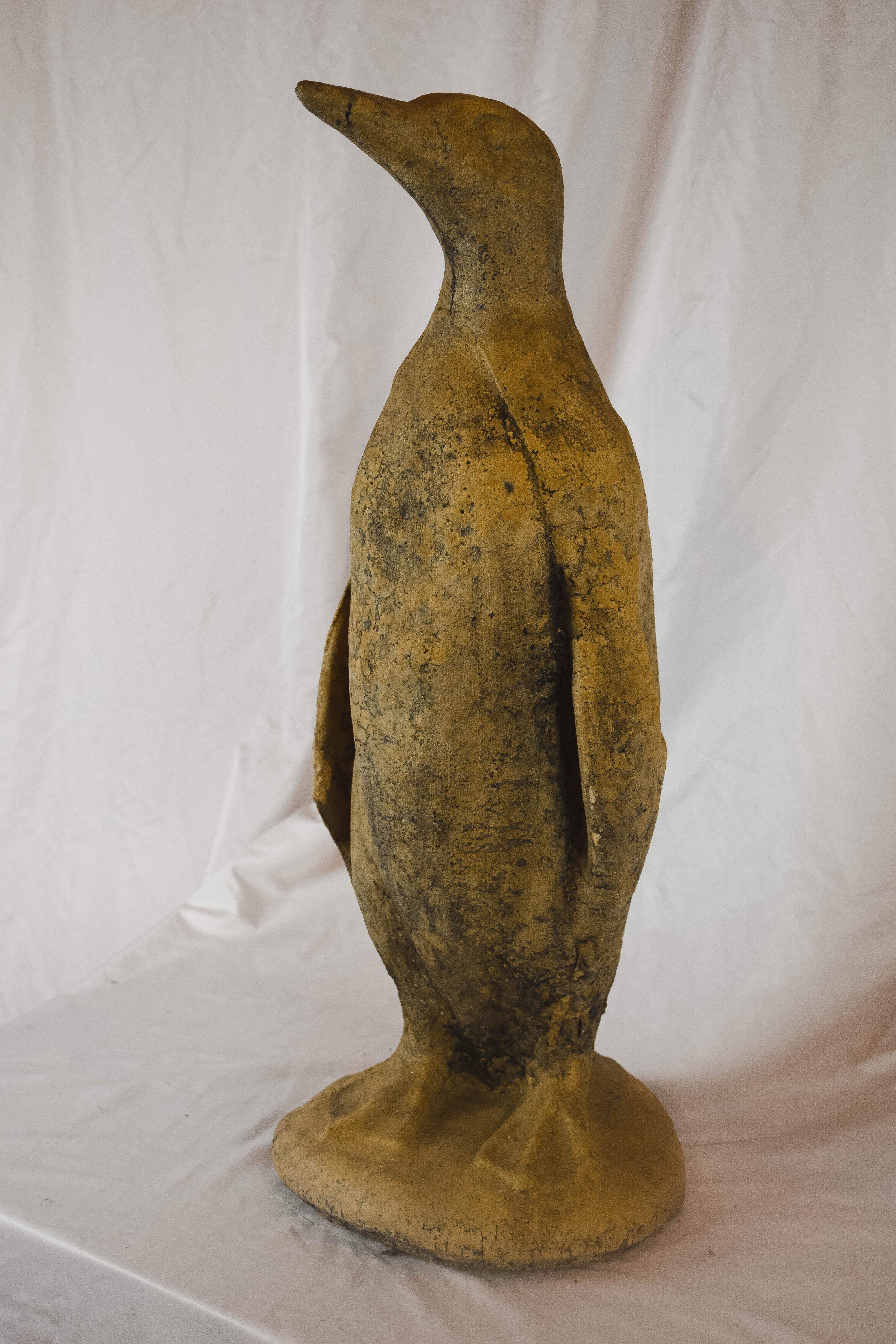 Found in Southern France, this charming vintage concrete garden element in the form of a penguin has wonderful aged patina. Would be wonderful both outdoors or in. 

  