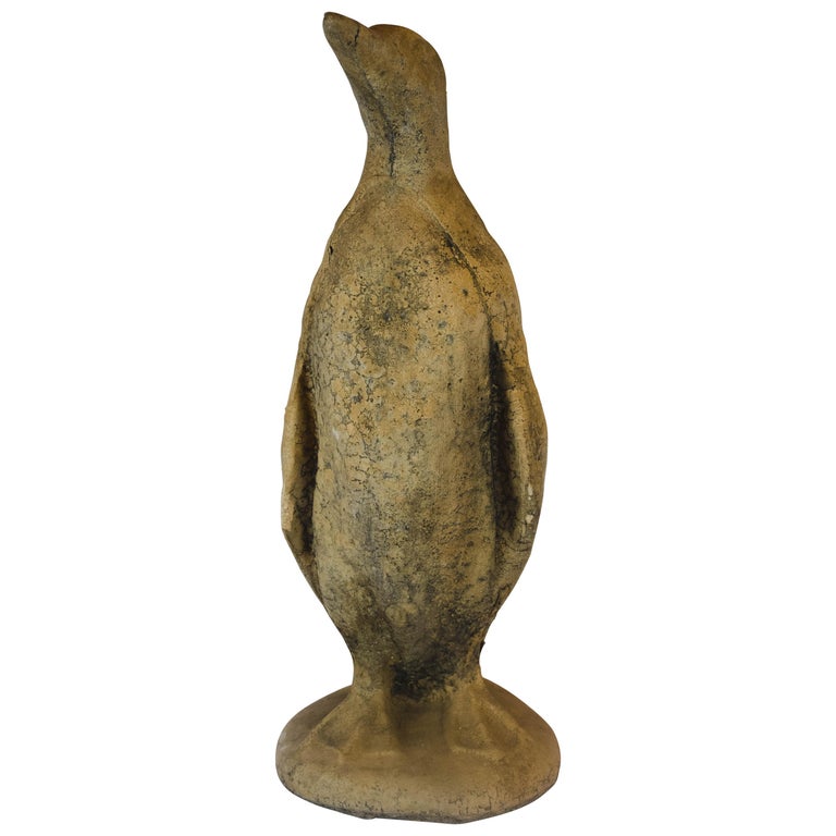 Vintage Concrete Penguin Garden Statue at 1stDibs