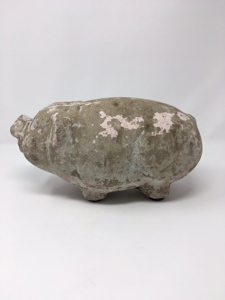 Vintage Concrete Pig at 1stDibs