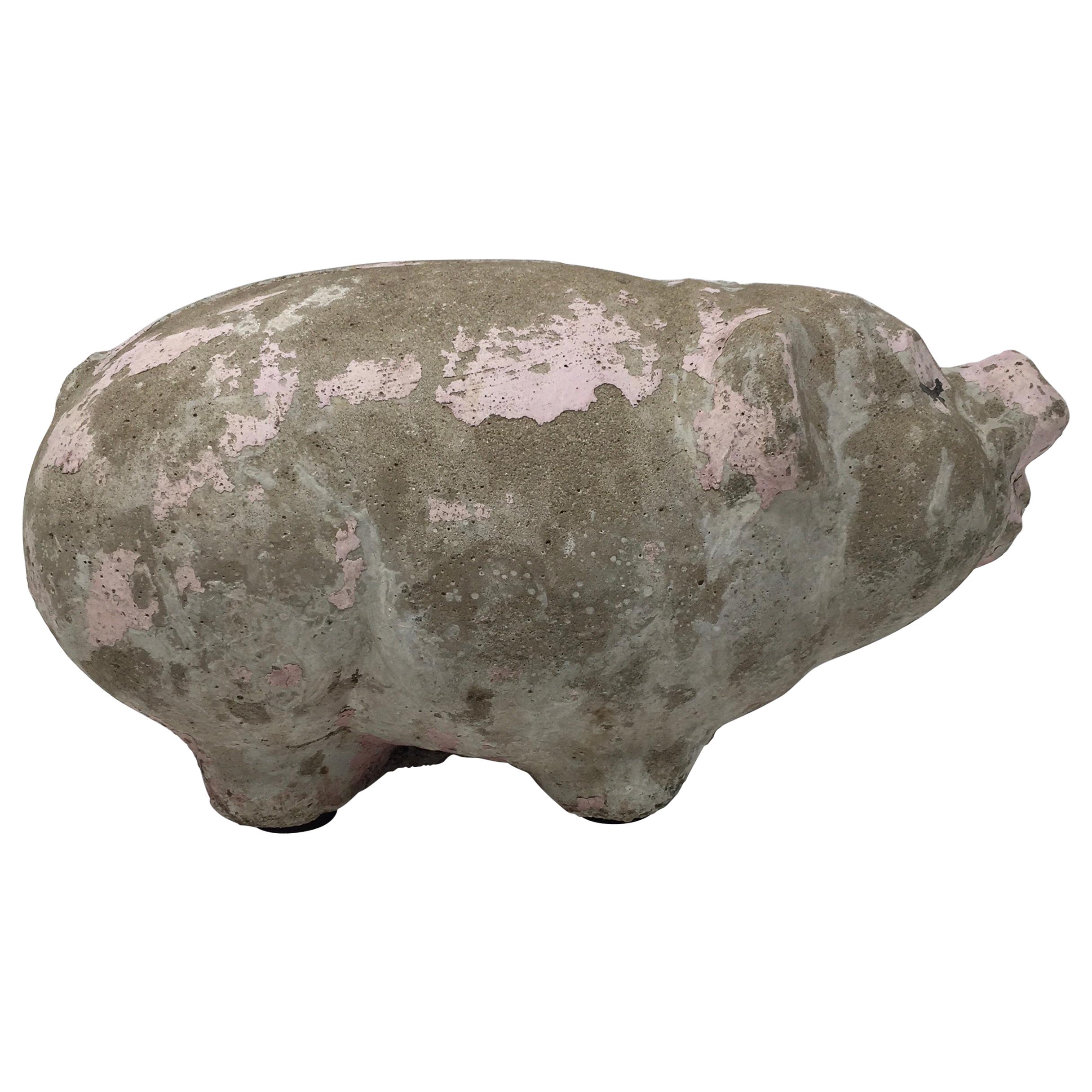 Vintage Concrete Pig