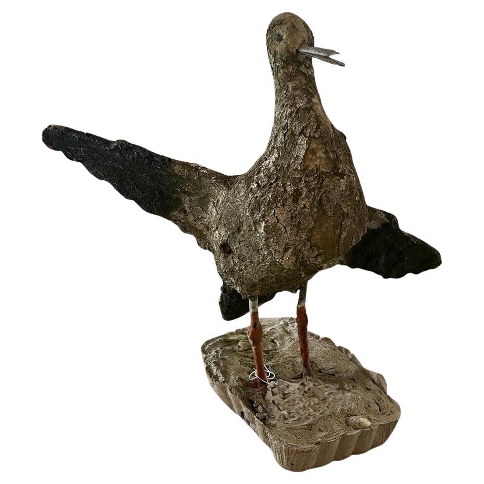 Vintage Concrete Seagull Sculpture