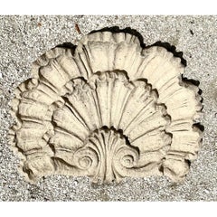 Vintage Concrete Shell Wall Plaque