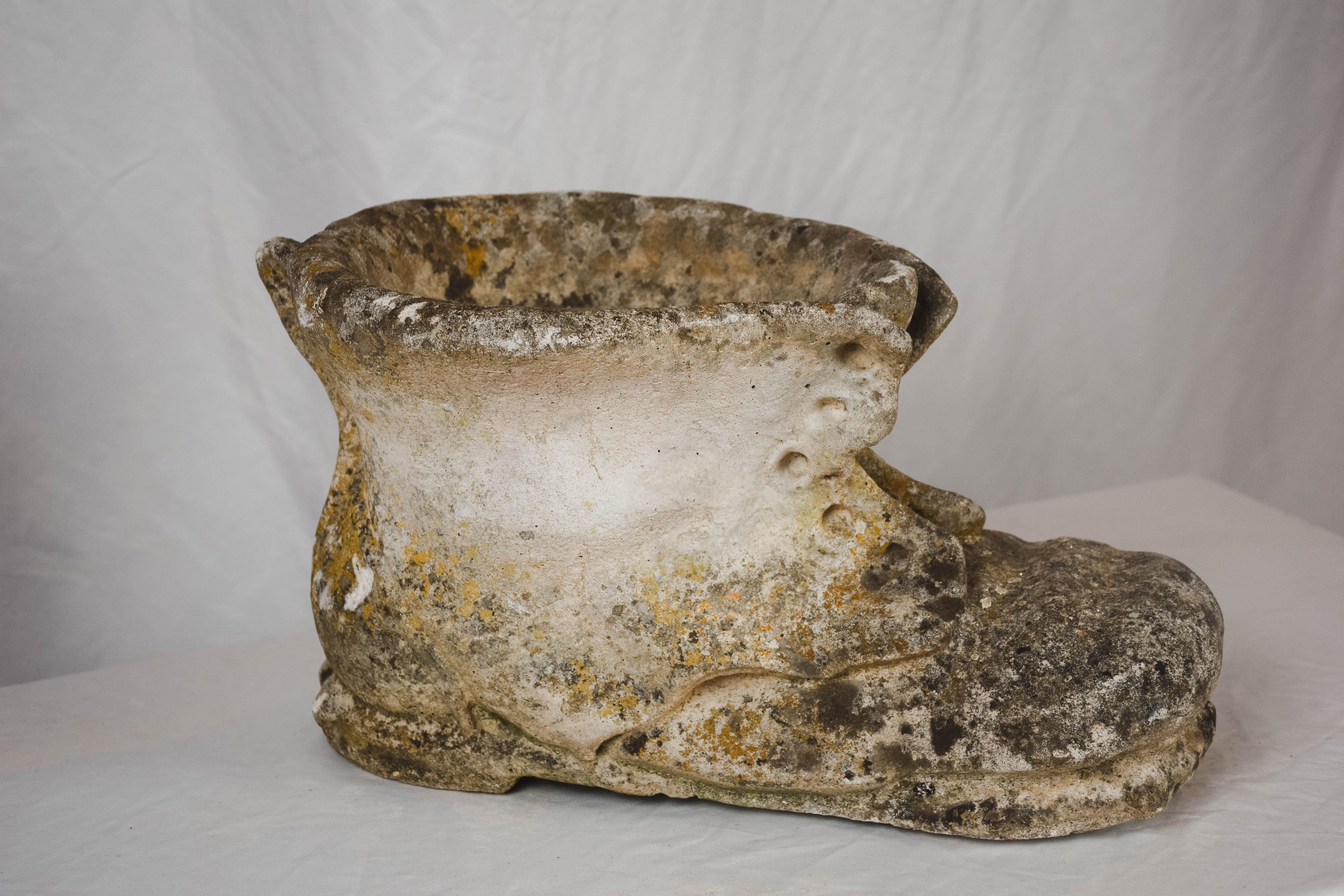 French Provincial Vintage Concrete Shoe Garden Element